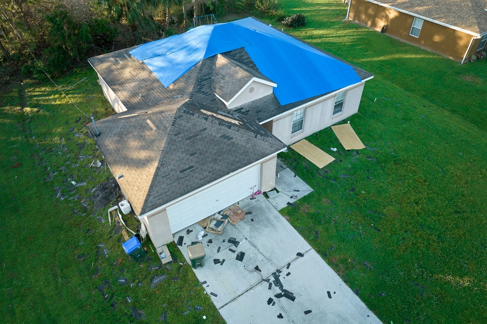 top view of leaking house